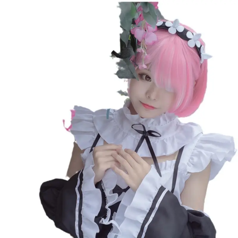 Remrem Ram Cosplay Maid Dress Large Size White Black - Image 12