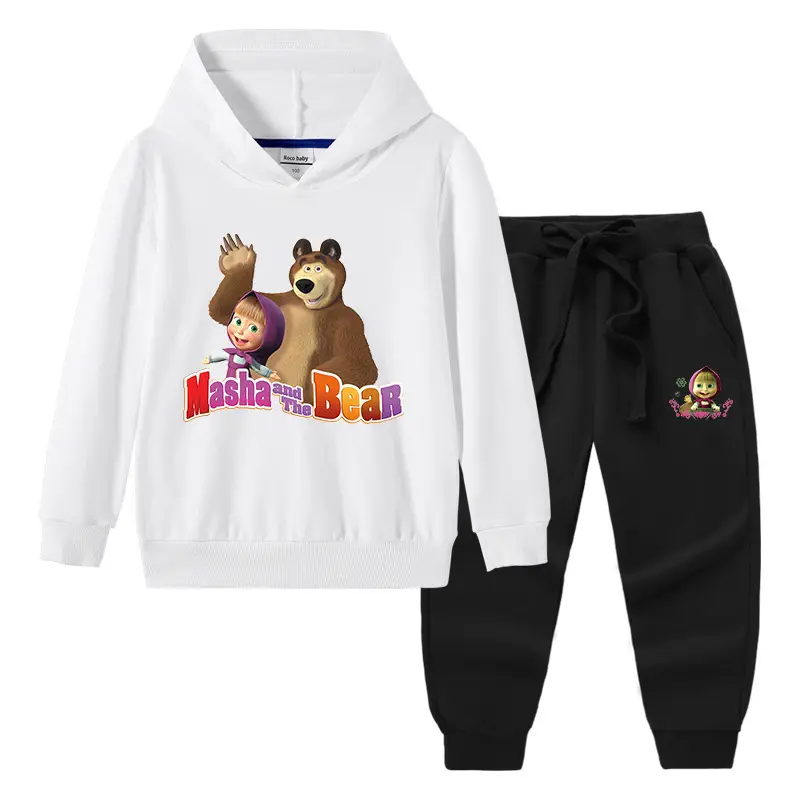 2023 Kids Hooded Sweatshirt Trousers Set Yellow Grey Cotton - Image 19
