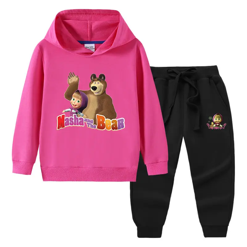 2023 Kids Hooded Sweatshirt Trousers Set Yellow Grey Cotton - Image 15