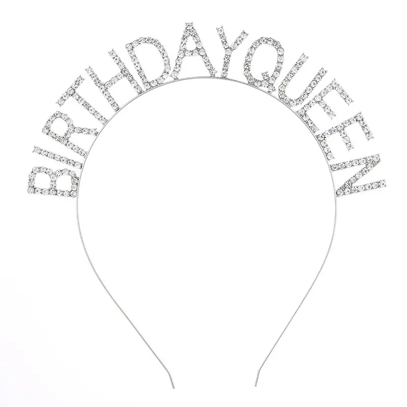 Crystal Birthday Queen Headband Pink Sparkly Hairband - Image 2