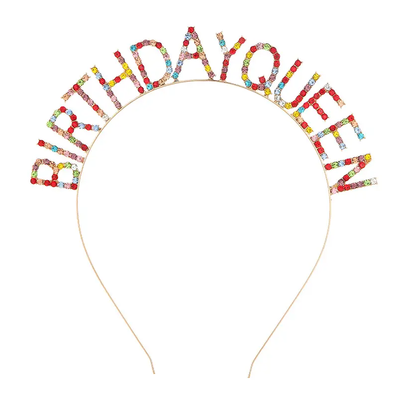 Crystal Birthday Queen Headband Pink Sparkly Hairband - Image 6