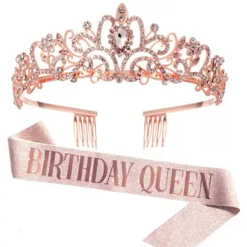 Crystal Birthday Queen Headband Pink Sparkly Hairband — feature 44