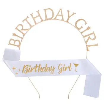 Crystal Birthday Queen Headband Pink Sparkly Hairband — feature 45