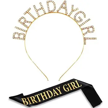 Crystal Birthday Queen Headband Pink Sparkly Hairband — feature 46