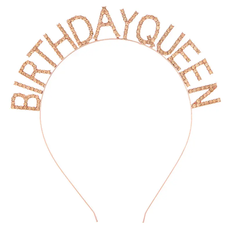 Crystal Birthday Queen Headband Pink Sparkly Hairband - Image 4