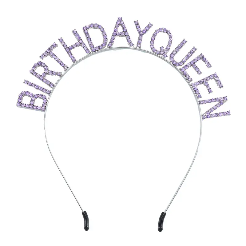 Crystal Birthday Queen Headband Pink Sparkly Hairband - Image 9