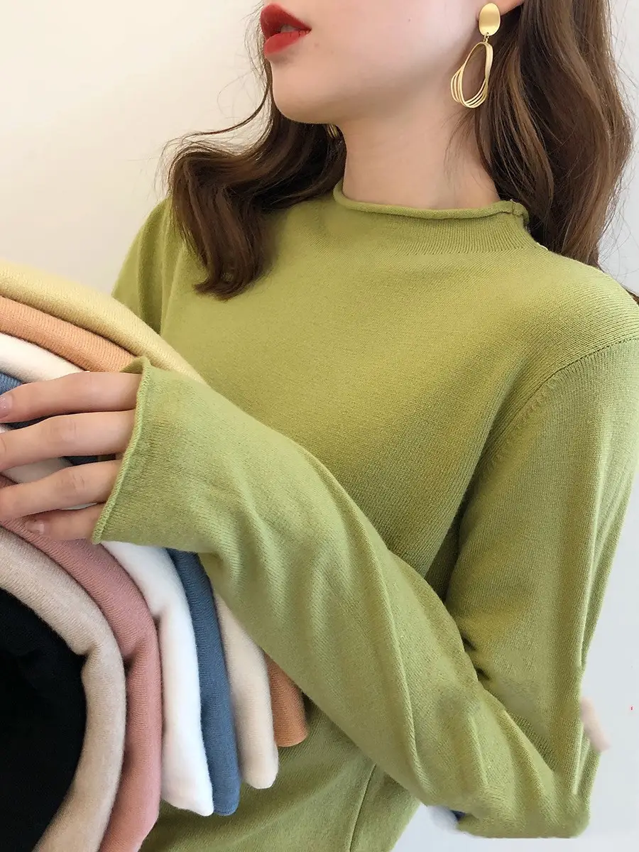 Women's Yellow Turtleneck Sweater Large Winter Wear — feature 1