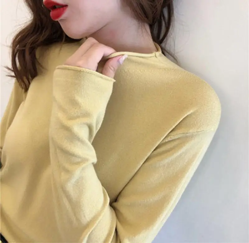 Women's Yellow Turtleneck Sweater Large Winter Wear — feature 12