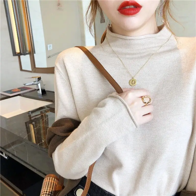 Women's Yellow Turtleneck Sweater Large Winter Wear — feature 4