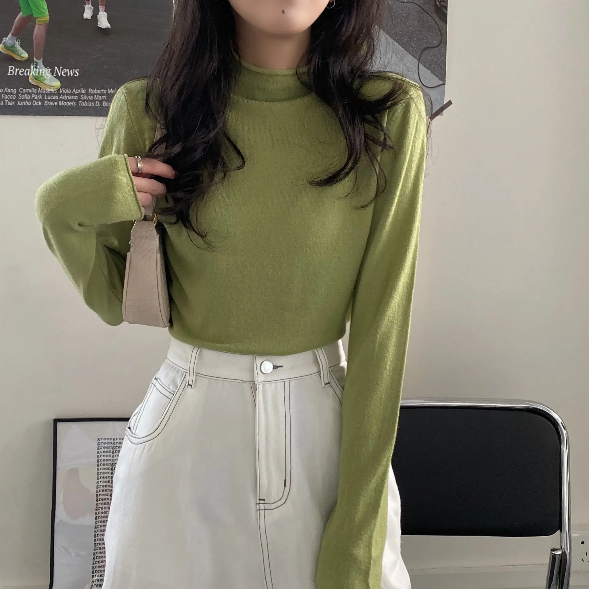 Women's Yellow Turtleneck Sweater Large Winter Wear - Image 10