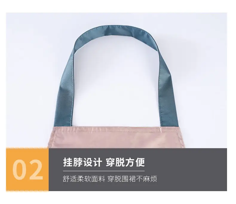 Cute Cartoon Apron Blue Waterproof Oil Proof 65x72 — feature 22