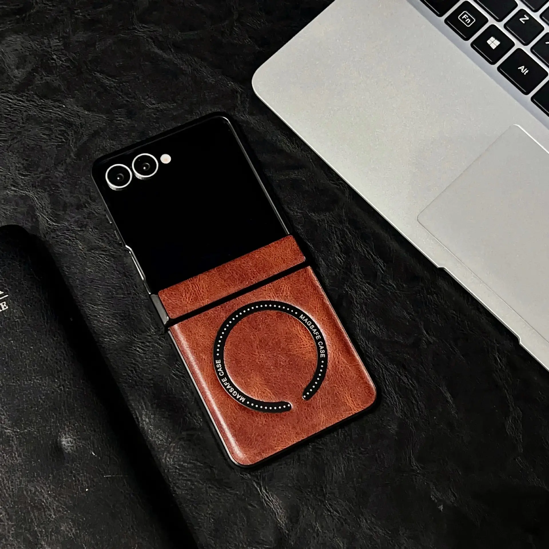 Retro Leather Magnetic Foldable Phone Case for Men Women — feature 6