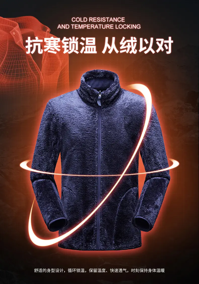 Purple Fleece Jacket for Men Winter Unisex — feature 4