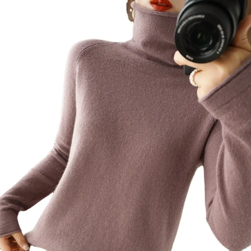 Women's Green Knit Turtleneck Long Sleeve - Image 19