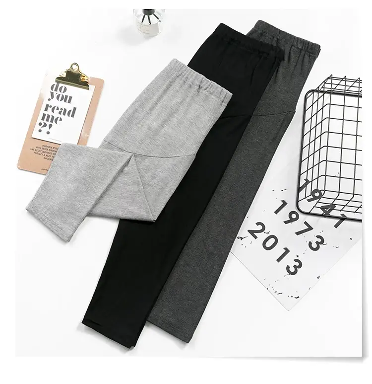 Pregnant Women's Black Elastic Leggings Summer Capri Pants — feature 27
