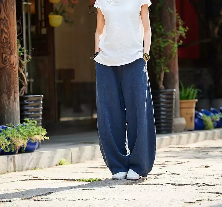 Women Loose Black Trousers Zen Tight Waist Large 2023 — feature 11