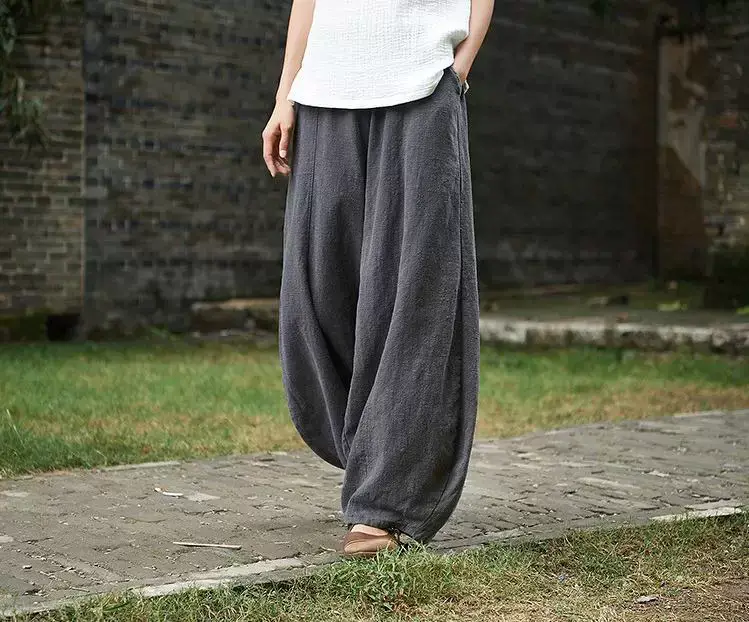 Women Loose Black Trousers Zen Tight Waist Large 2023 — feature 4