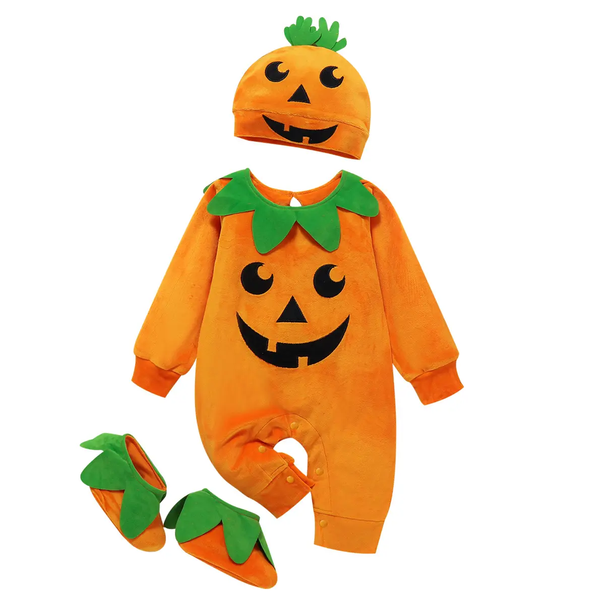 Halloween Pumpkin Hat & Long Sleeve Suit for Kids - Image 6