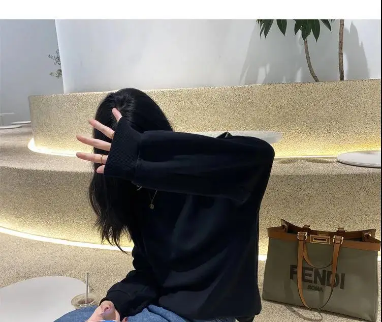 Women's Grey Zipper Off-Shoulder Sweater Long Sleeve — feature 20