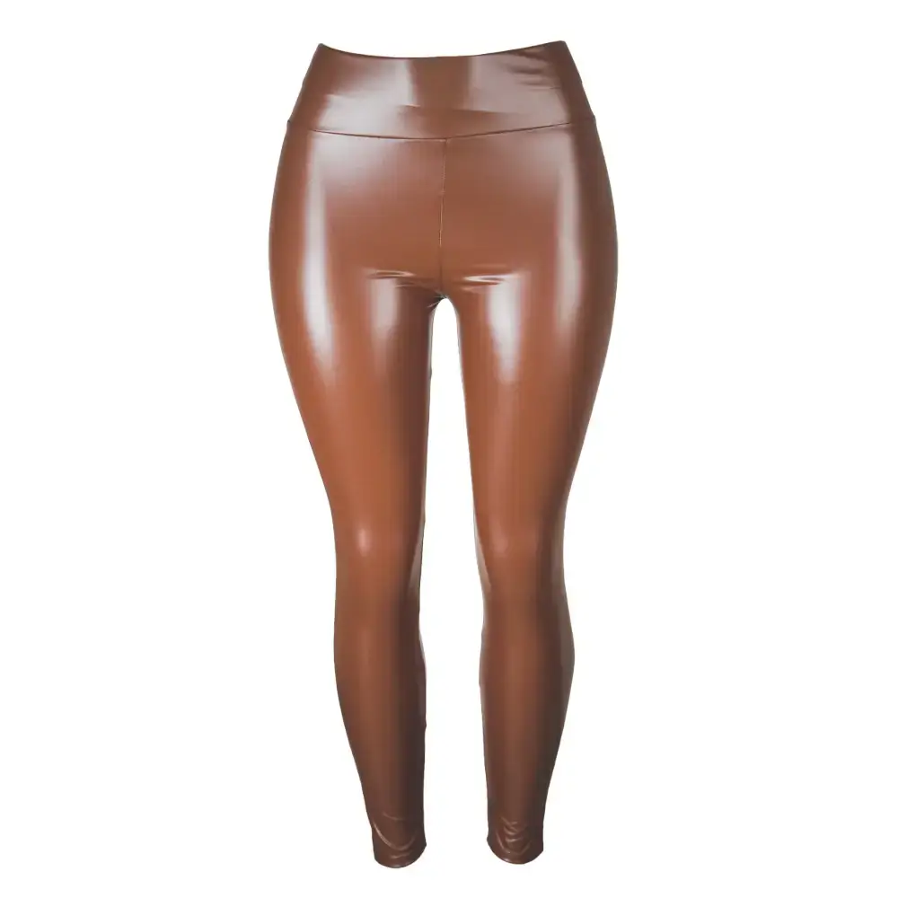 Black PU Leather High Waist Leggings Pencil Pants for Women - Image 9