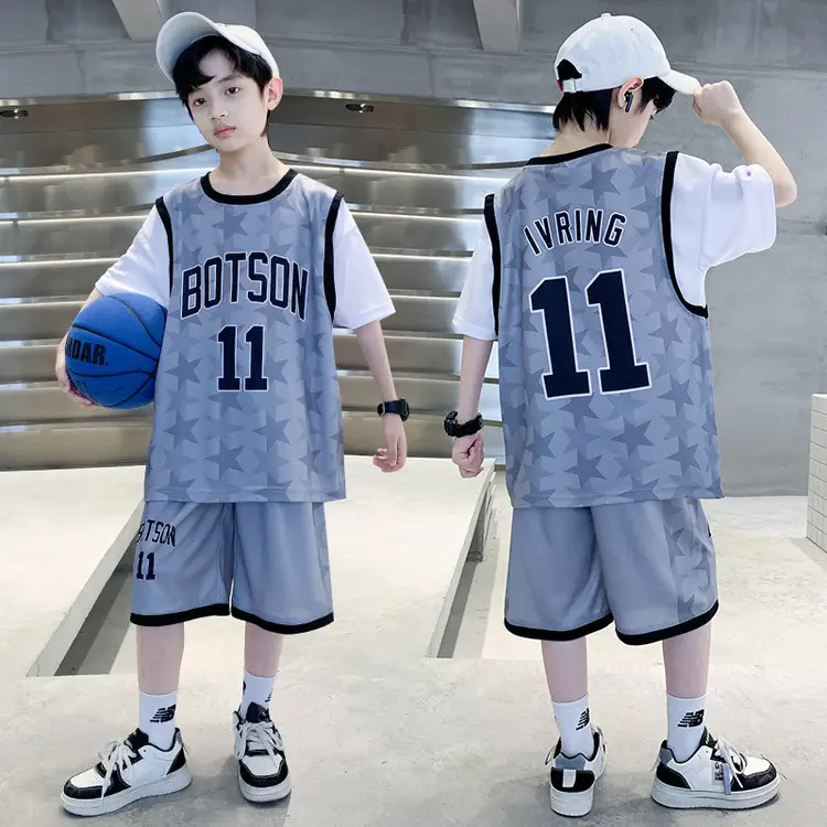 Boys Basketball 2Pc Blue Gradient Shorts Set Medium Large - Image 43