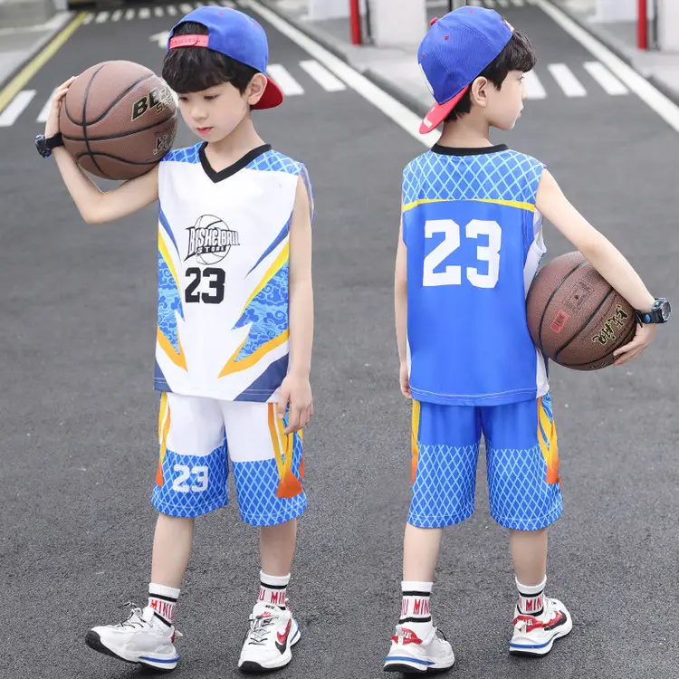 Boys Basketball 2Pc Blue Gradient Shorts Set Medium Large - Image 15