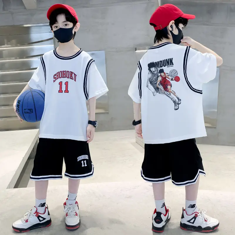 Boys Basketball 2Pc Blue Gradient Shorts Set Medium Large - Image 28