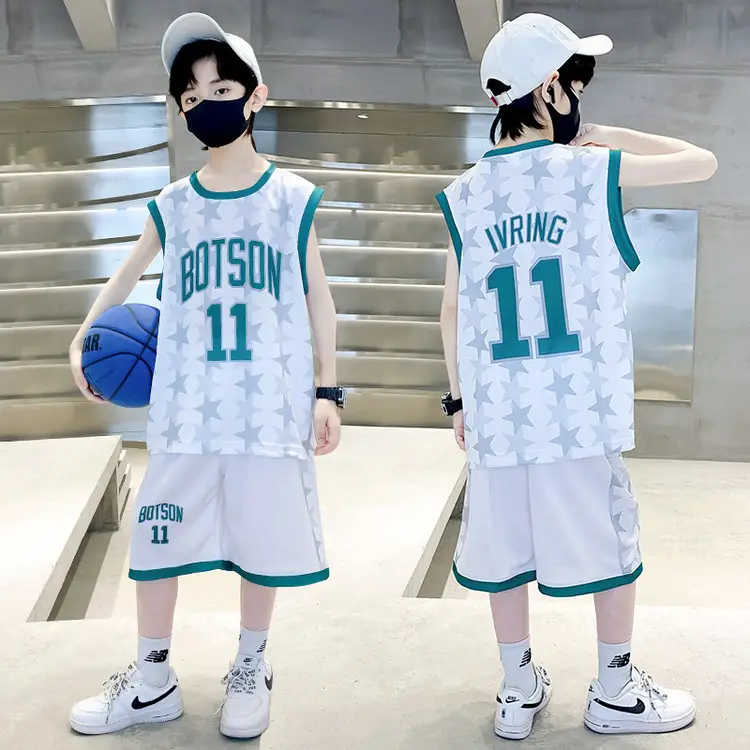 Boys Basketball 2Pc Blue Gradient Shorts Set Medium Large - Image 5