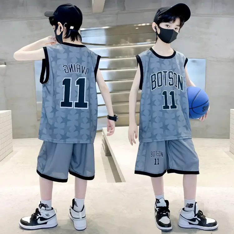 Boys Basketball 2Pc Blue Gradient Shorts Set Medium Large - Image 6