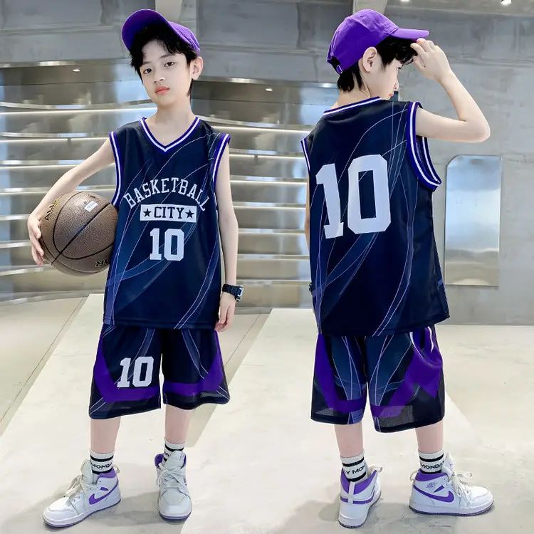 Boys Basketball 2Pc Blue Gradient Shorts Set Medium Large - Image 8