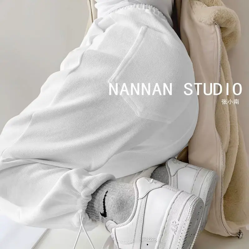 Women Drawstring Jogger Pants White 2026 - Image 20
