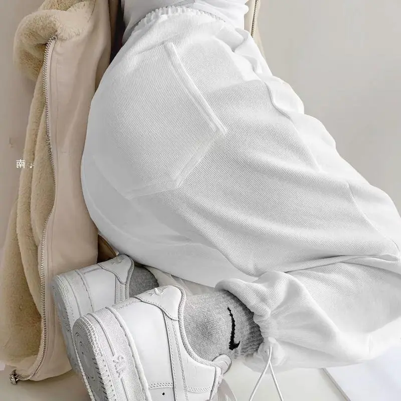 Women Drawstring Jogger Pants White 2026 - Image 9