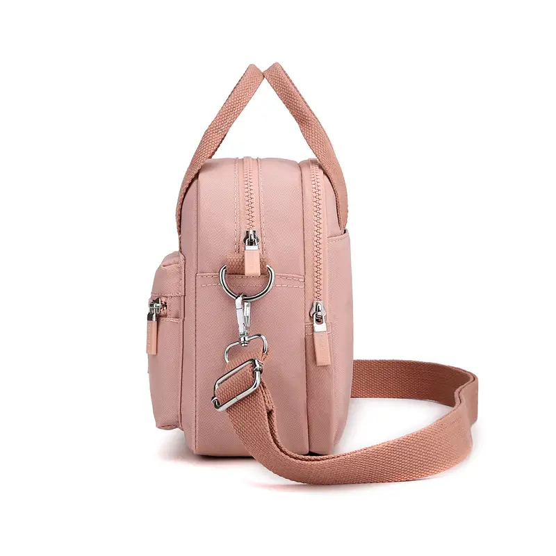 Water-repellent Crossbody Bag for Women Beige Nylon - Image 12