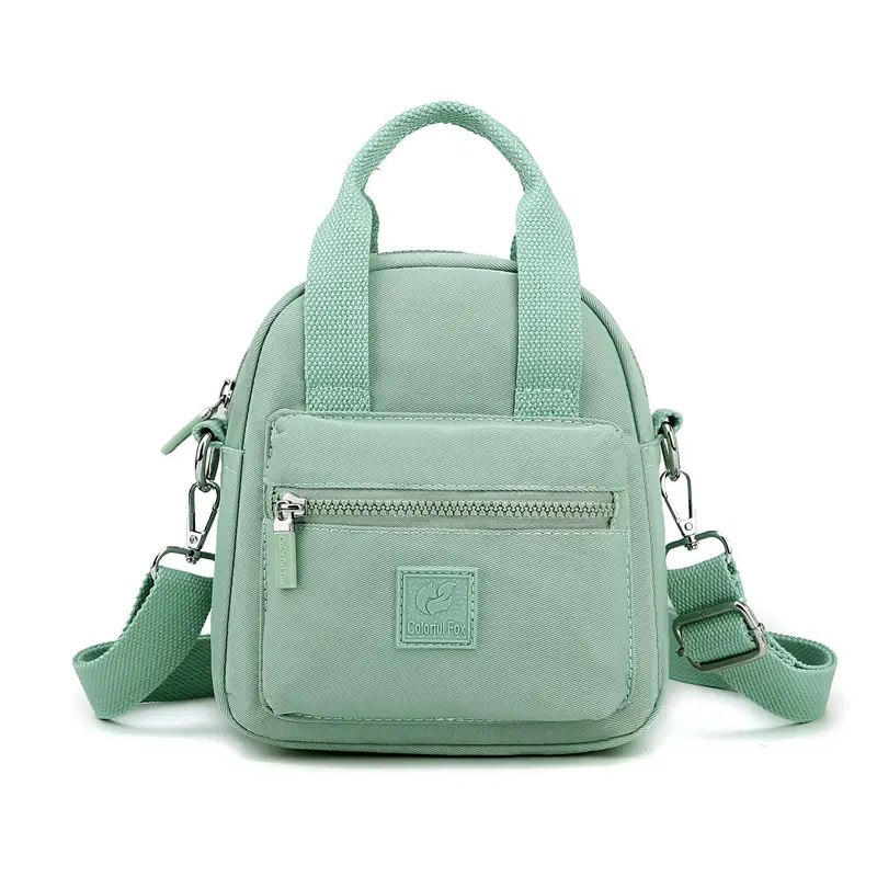 Water-repellent Crossbody Bag for Women Beige Nylon - Image 4