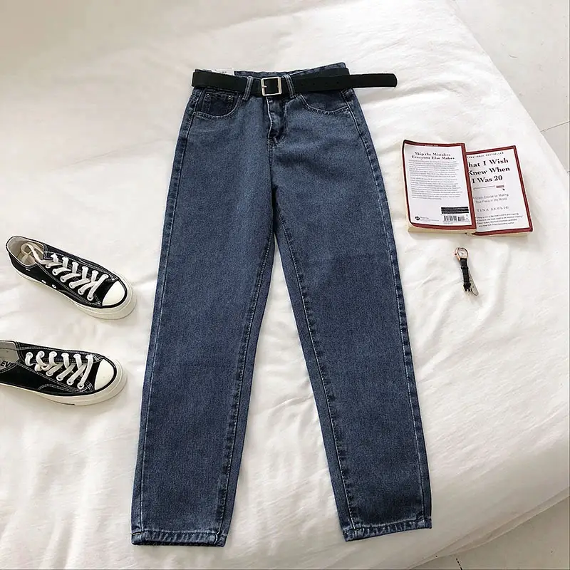 Women High Waist Straight Torre Jeans Black 2021 - Image 6