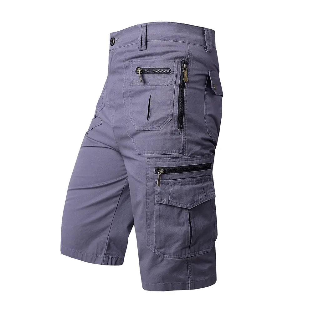 Men's Cropped Cargo Shorts Tan Multi-Pocket Summer - Image 5