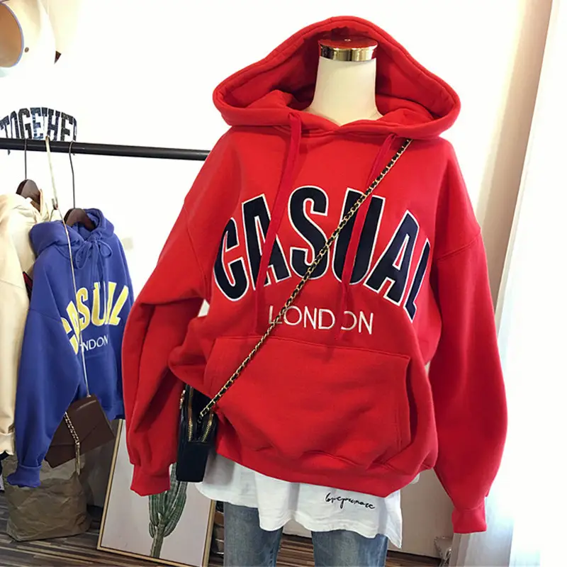 Women Fleece Hoodie Casual London Print Medium - Image 6