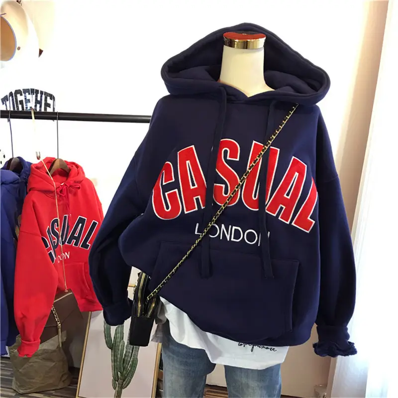 Women Fleece Hoodie Casual London Print Medium — feature 3