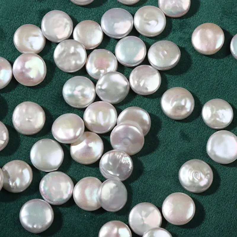12-13mm Natural Freshwater Pearl Baroque Buttons - Image 3