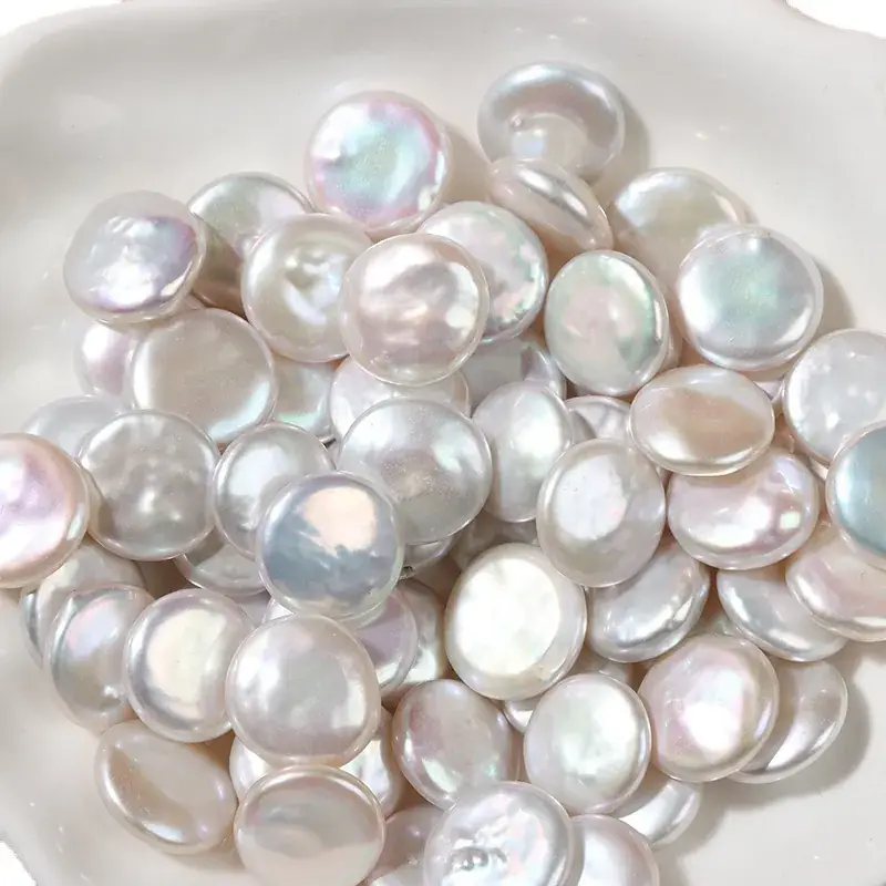 12-13mm Natural Freshwater Pearl Baroque Buttons - Image 5