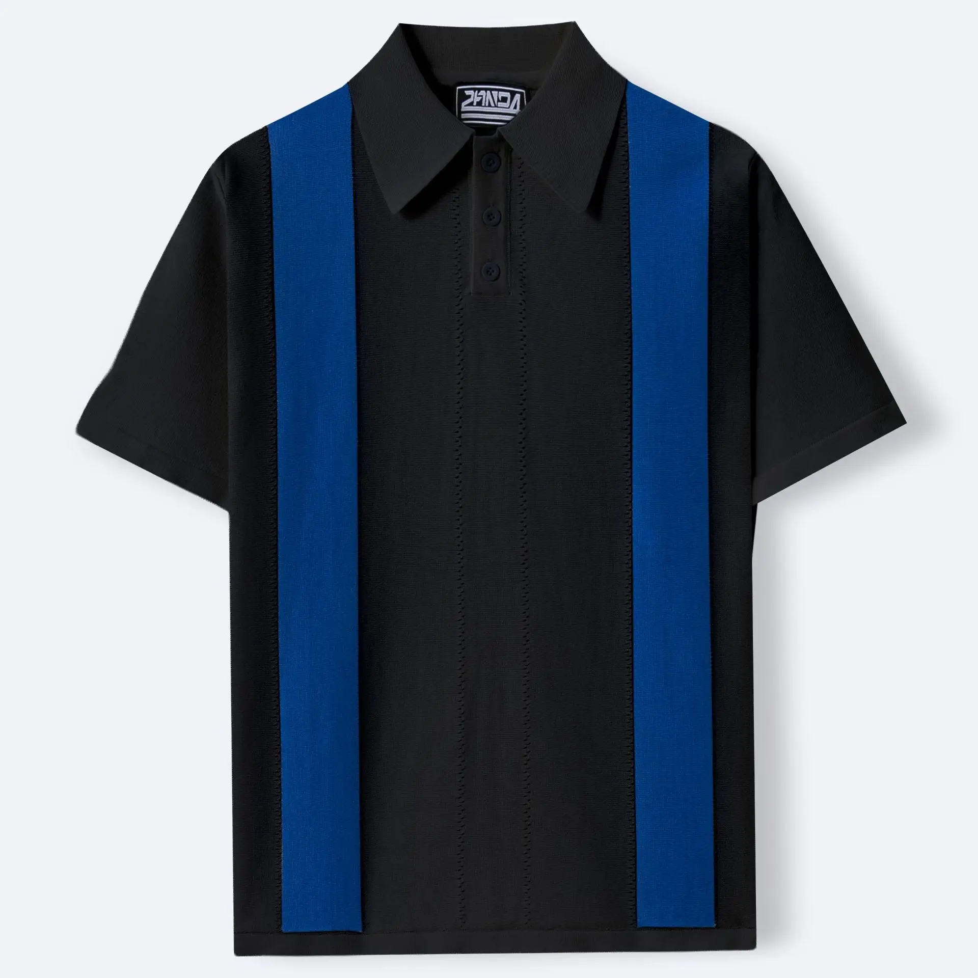 Men White Blue Striped Slim Fit Polo Shirt - Image 10