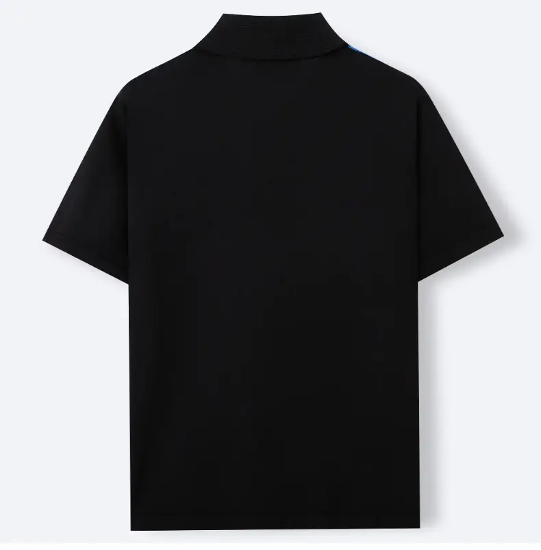 Men White Blue Striped Slim Fit Polo Shirt — feature 10