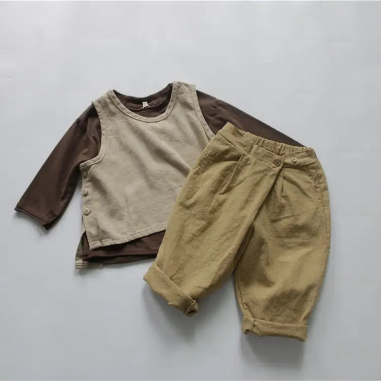 2026 Kids Cotton T-Shirts Spring Loose Round Neck Solid Color — feature 8