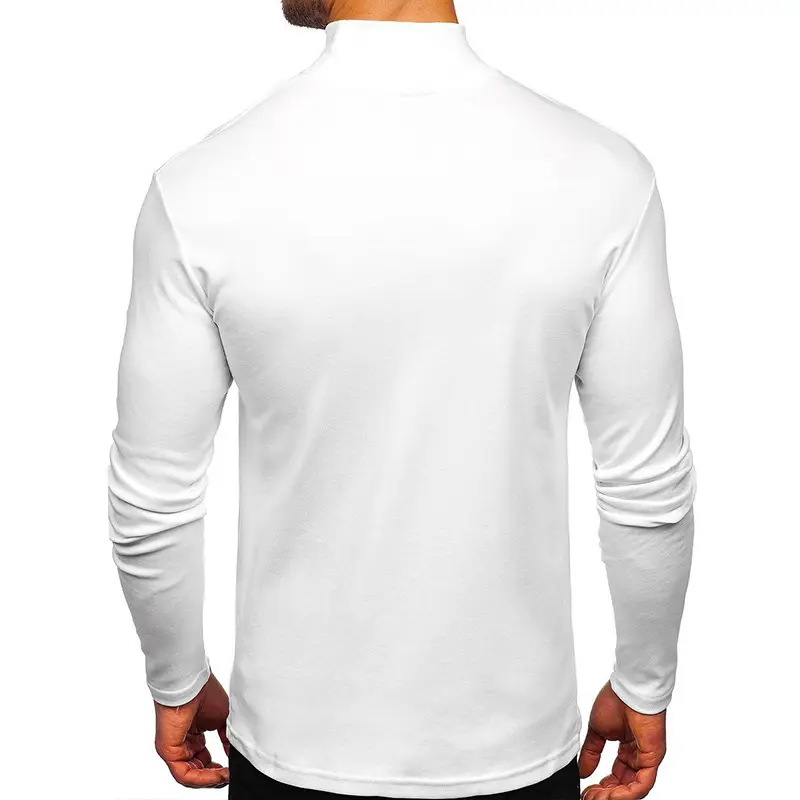 Men's White High Collar Fleece Loner Shirt - Image 14