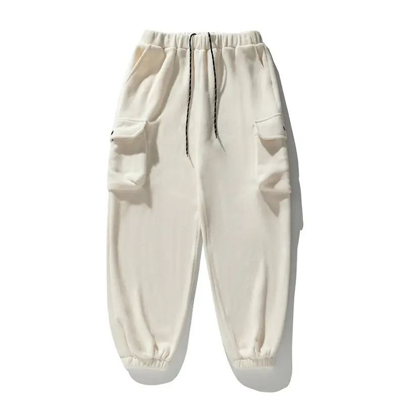 Men Drawstring Capri Shorts Beige with Pocket - Image 15