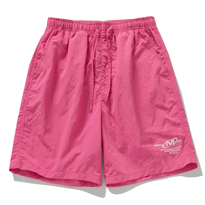Men Drawstring Capri Shorts Beige with Pocket - Image 5