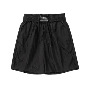 Men Drawstring Capri Shorts Beige with Pocket - Image 6
