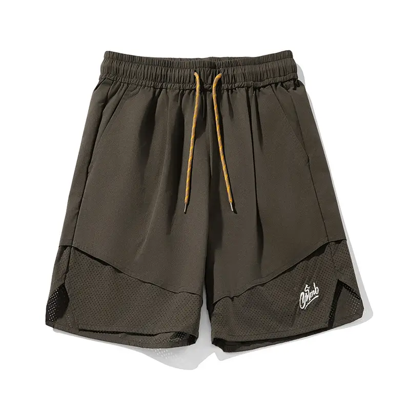 Men Drawstring Capri Shorts Beige with Pocket - Image 8