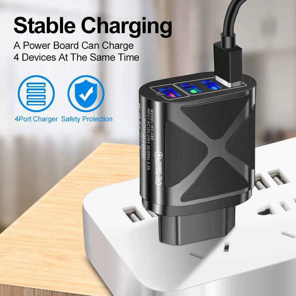 4 USB Fast Charge 15W Multi USB Mobile Charger - Image 5