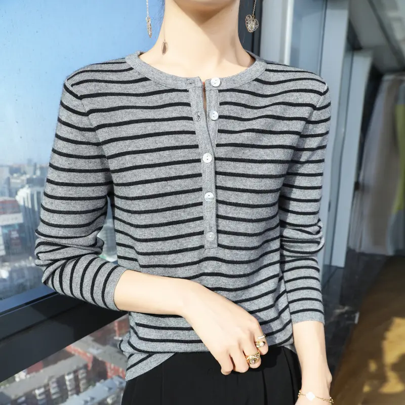 Women's 2022 Knitted Wool Pullover Sweater Round Neck — feature 13